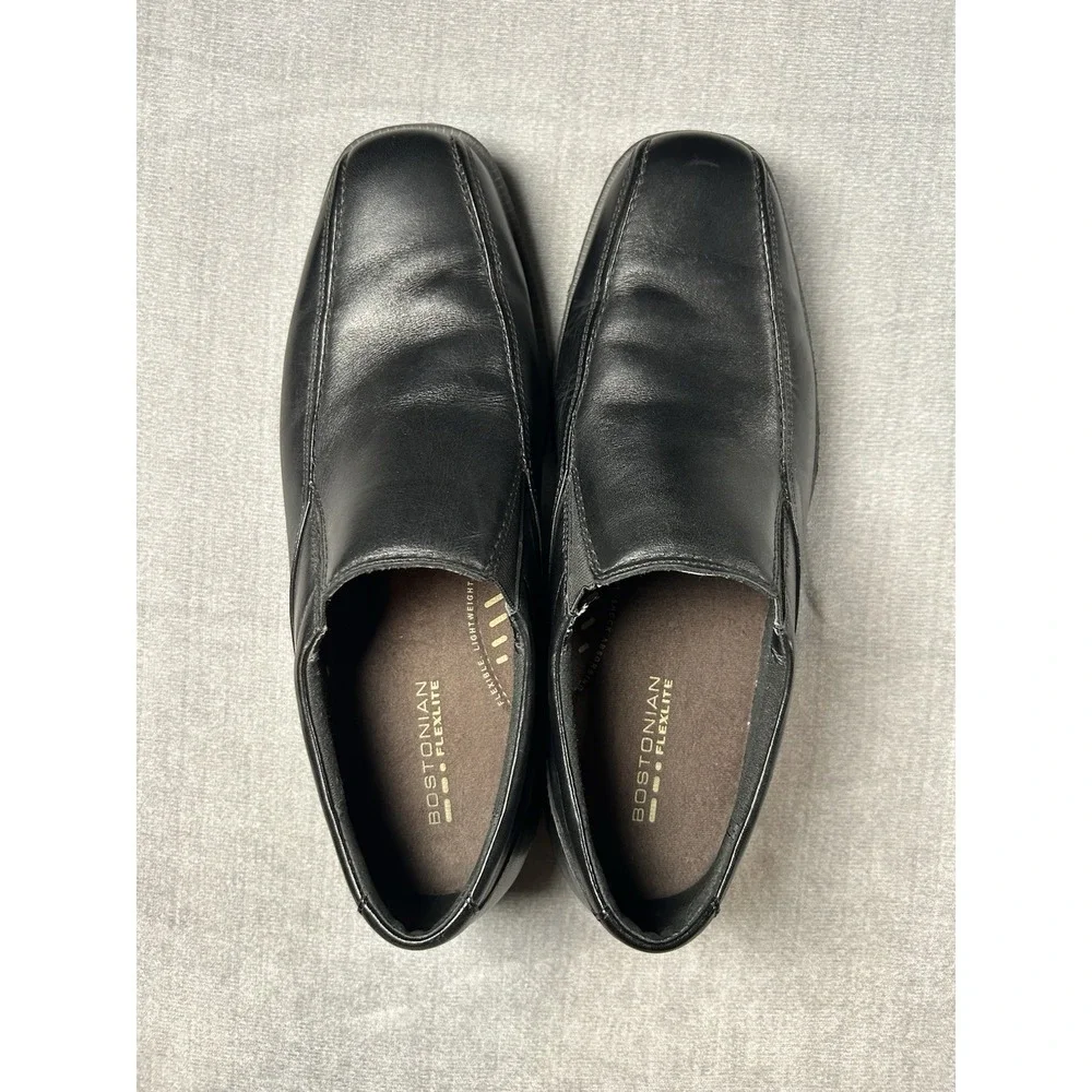 Bostonian Flexlite Wenham Black Leather Slip-On Dress Shoes Men's Size 10.5 M